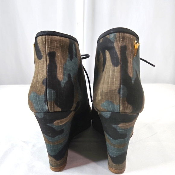Giuseppe Zanotti Camo Wedge Ankle Boots Size 40.5 - Picture 5 of 9
